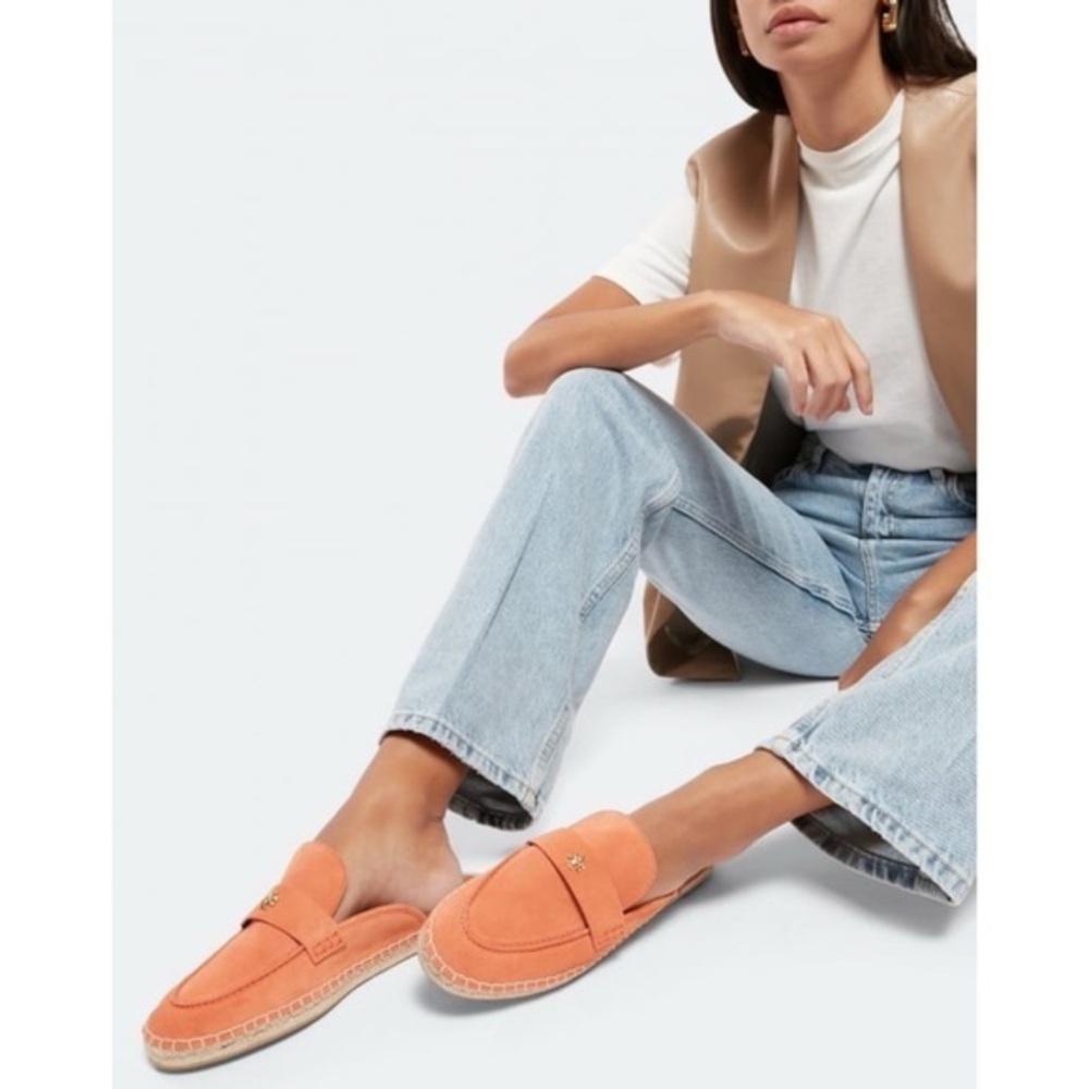 Tory Burch Seaside Mule Espadrille Sandals Sienna Rose Orange Size 9